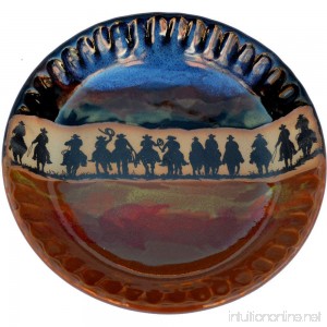 Cowboy Roundup Fluted Pie Pan in Azulscape glaze - B07FFJQDMS